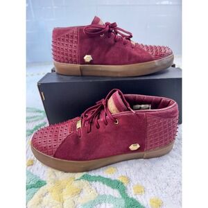 Nike LeBron 13 Lifestyle Team Red Suede Studded Gum Sole 806396-600 Mens 10.5